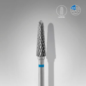 expert blue carbide nail drill bit (medium grit) – truncated cone 4 mm × 13 mm | professional manicure & pedicure tool